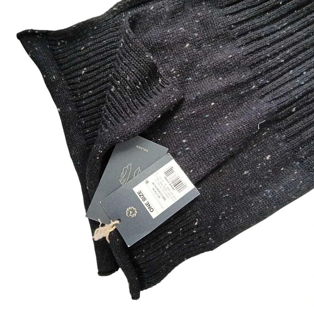 Universal Thread Navy Blue Speckled Rib Knit Oblong Scarf NWT One Size